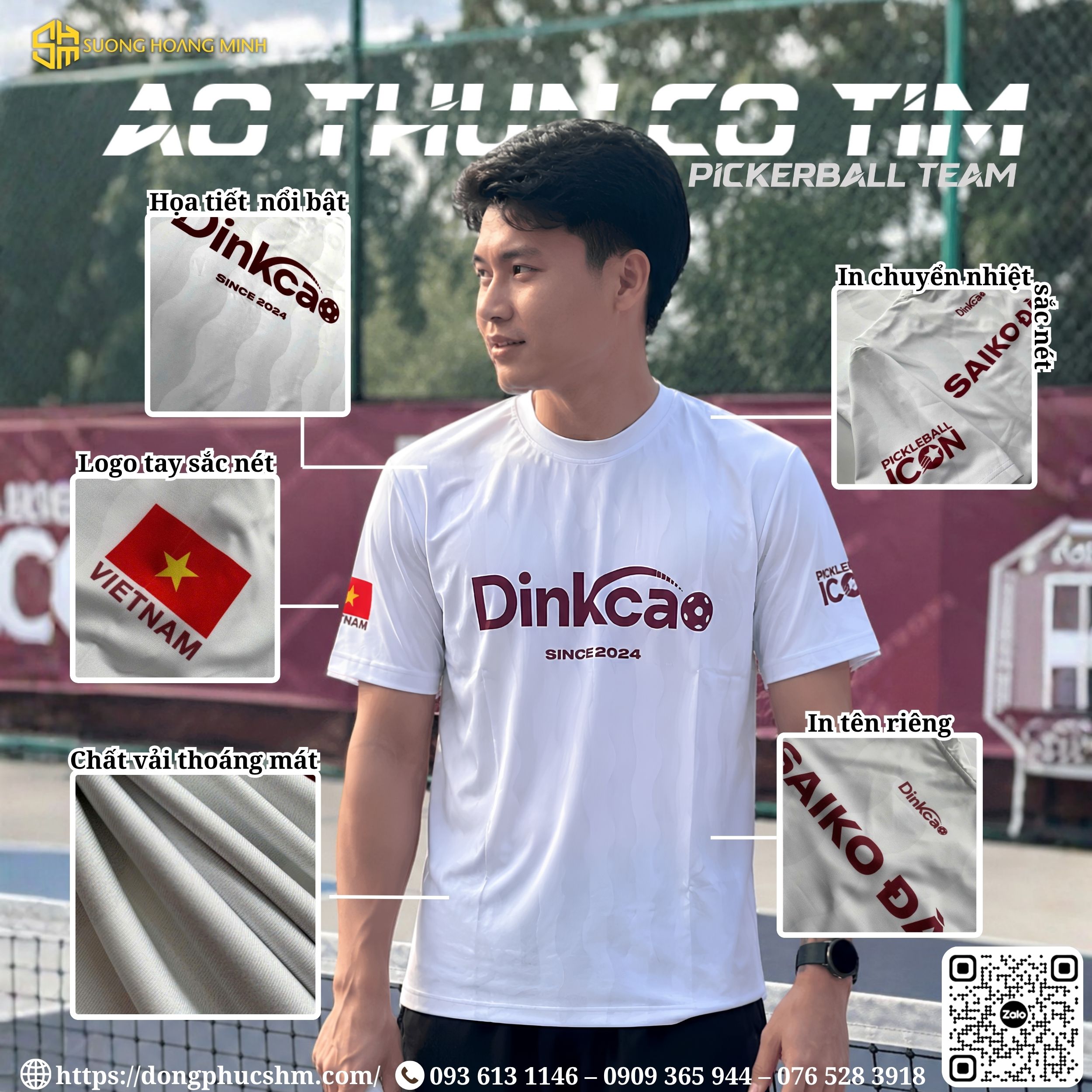 Áo thun đồng phục DINKCAO TRẮNG - Ảnh 2