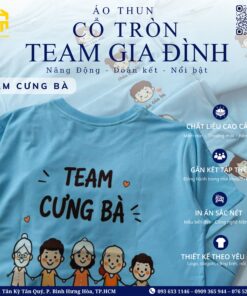ÁO THUN ĐỒNG PHỤC GIA ĐÌNH CỔ TRÒN TEAM CƯNG BÀ